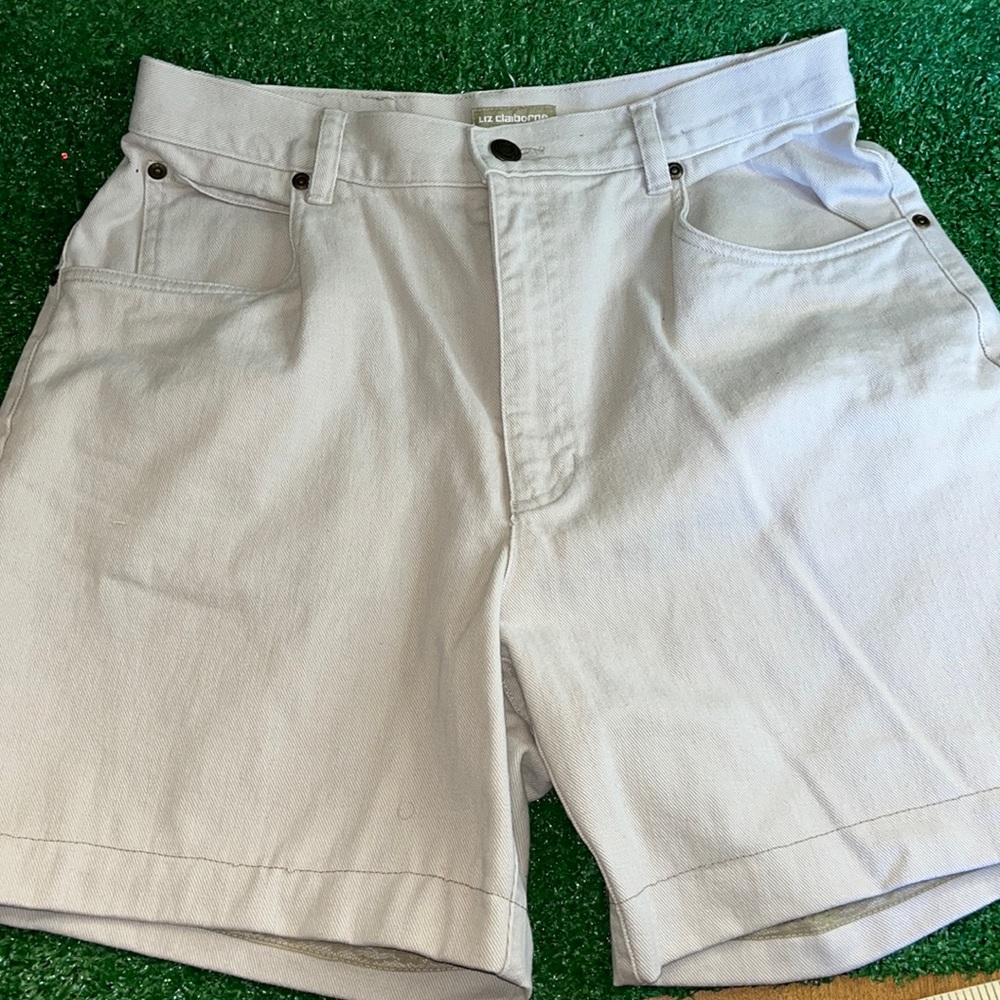 Liz Claiborne Liz Wear Vintage High Waist Jean Short in cream size 12